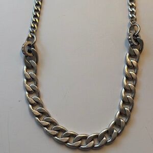 Fossil Vintage-Style Silver-Tone Mixed Link Chain Necklace ​Y2K